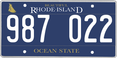 RI license plate 987022