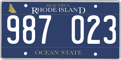 RI license plate 987023