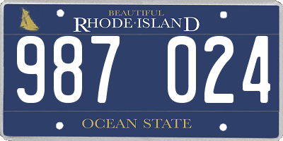 RI license plate 987024