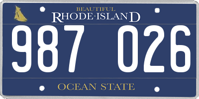 RI license plate 987026