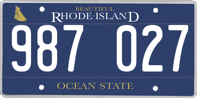 RI license plate 987027