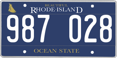 RI license plate 987028