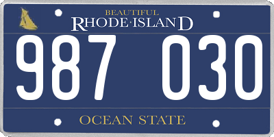 RI license plate 987030