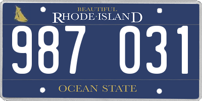 RI license plate 987031