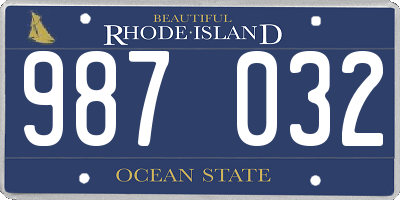 RI license plate 987032