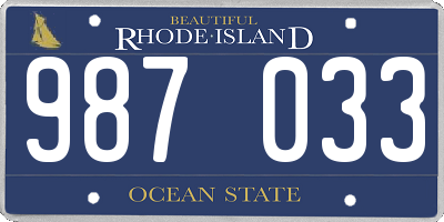 RI license plate 987033