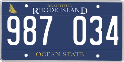 RI license plate 987034