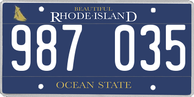 RI license plate 987035