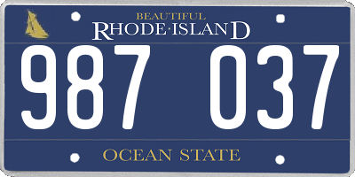 RI license plate 987037