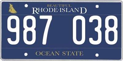 RI license plate 987038