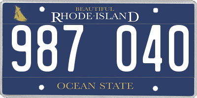 RI license plate 987040