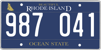 RI license plate 987041