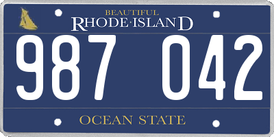 RI license plate 987042