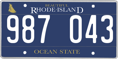 RI license plate 987043