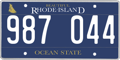 RI license plate 987044