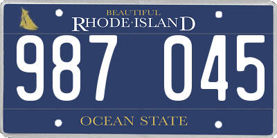 RI license plate 987045