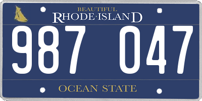 RI license plate 987047