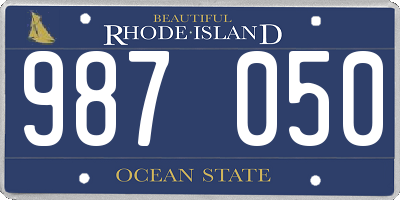 RI license plate 987050