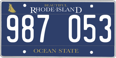 RI license plate 987053