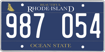 RI license plate 987054