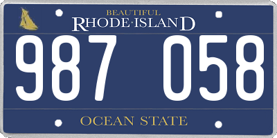RI license plate 987058