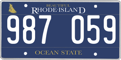 RI license plate 987059