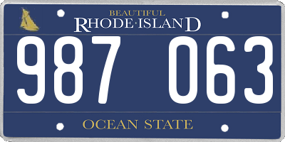 RI license plate 987063