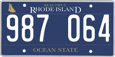 RI license plate 987064