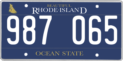 RI license plate 987065