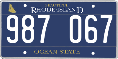 RI license plate 987067