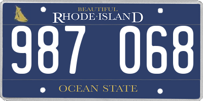 RI license plate 987068