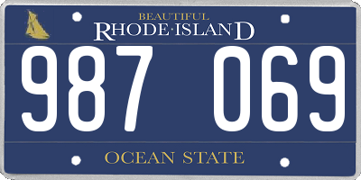 RI license plate 987069