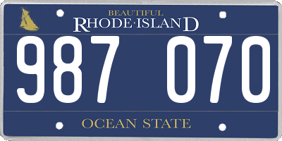 RI license plate 987070