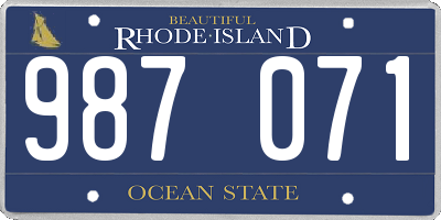 RI license plate 987071