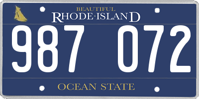 RI license plate 987072