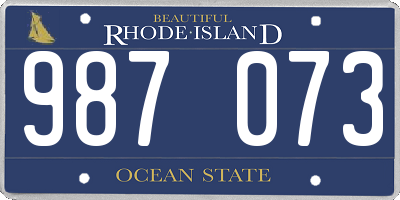 RI license plate 987073