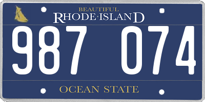 RI license plate 987074