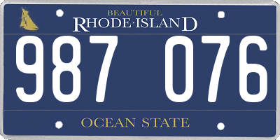 RI license plate 987076