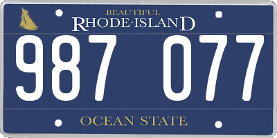 RI license plate 987077