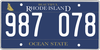 RI license plate 987078