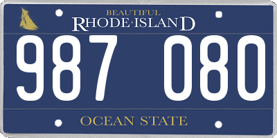 RI license plate 987080