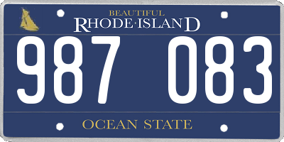 RI license plate 987083