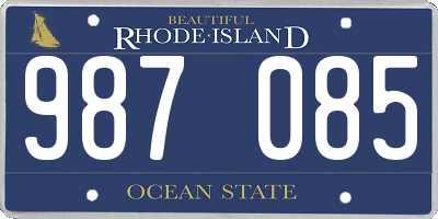 RI license plate 987085