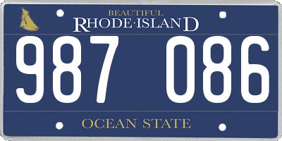 RI license plate 987086