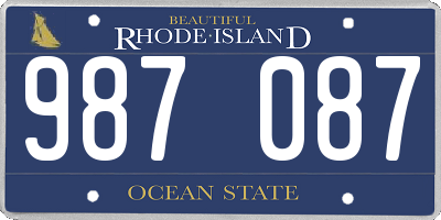 RI license plate 987087