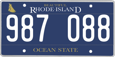 RI license plate 987088