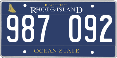 RI license plate 987092