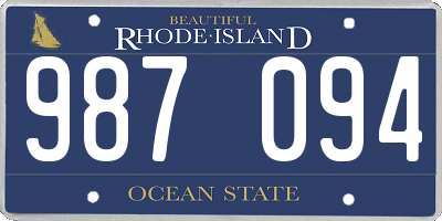 RI license plate 987094