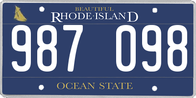 RI license plate 987098