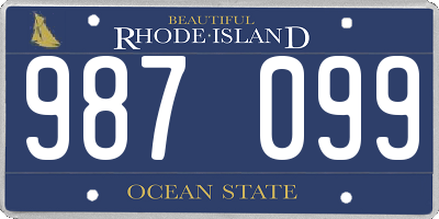 RI license plate 987099